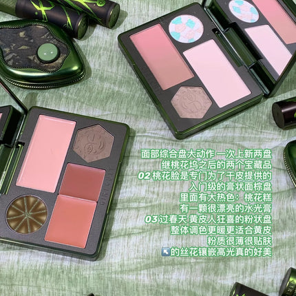 Girlcult New Contouring Plate Velvety-Smooth Highlighter Contour  Blush In one Palette Long-lasting Shimmer Pressed Powder