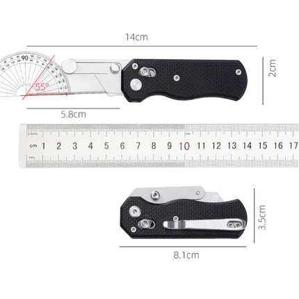 G10 Handle Stainless Steel Folding Knife Outdoor Camping Portable Knife Comes with 10pcs Replaceable Blades