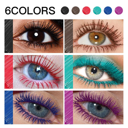 Colorful Silk Mascara Blue Red Black Cream Lengthening Waterproof Long Lasting Colored Thickening Curling Mascara Makeup