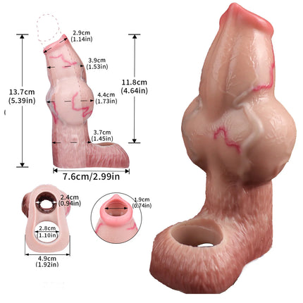 FAAK 14 styles Silicone Fantasy Horse Hollow Dildo Dog Large Knot Nude Penis Sleeve Size S M L Cock Enlarger Sex Toys For Men