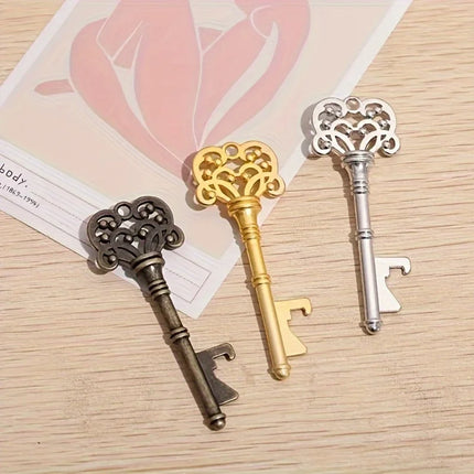 Retro Crown Key Shaped Bottle Opener Suitable Key Opener for Bars or Homes Wine Utensils Wedding Party Gifts Keychain Pendant