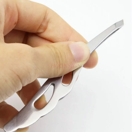 New Stainless Steel Oblique Mouth Eyebrow Clip Trimming Eyebrow Tweezers Feather Clip Beauty Tool