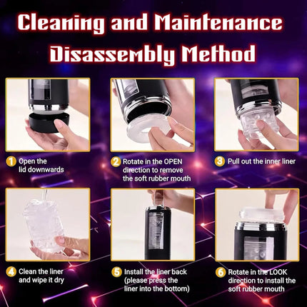 Automatic Male Masturbator Telescopic Rotation Adult Masturbator Cup Penis Pump Vibrating Thrusting Rotating Blowjob Sex Toys 18