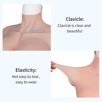 U-CHARMMORE New Process With Bloodshot Design Soft Silicone Breast Forms No-Oil Realistic Boobs For Transvestites