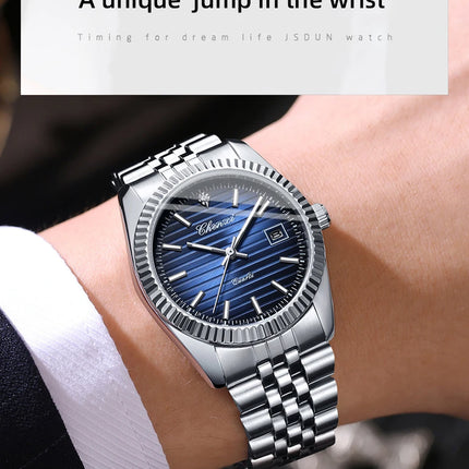 CHENXI 004D Fashion Original Classic Watches for Men Stainless Steel Band Quartz Date Display Male Sport Waterproof Wristwatch