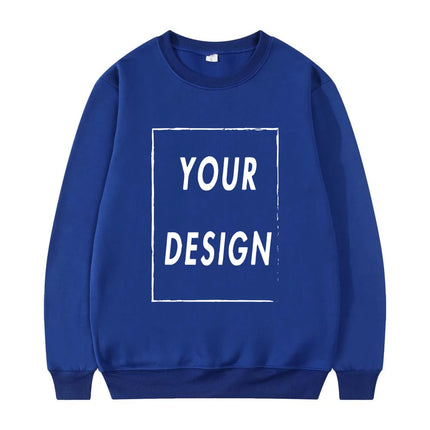 Unisex Crew Neck Sweatshirt 2025 New Fashion Customizable Logo Men's Women's Casual Sweater Hatless