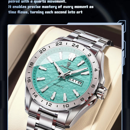 POEDAGAR Exquisite Fashion Men's Watches High Quality Waterproof Luminous Business Watch For Men Date Week Quartz Men's Wristwatch