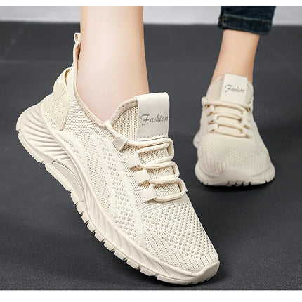 Women Casual Shoes Fashion Breathable Walking Mesh Flat Shoes Sneakers Women 2025 Gym Vulcanized Shoes White Female Footwear