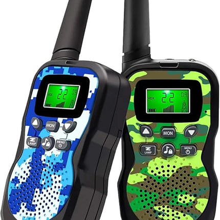 2 Pack Kids Walkie Talkies with Flashlight & LCD Screen, 3 Miles Long Range, Perfect for Outdoor Adventures, Camping and Hiking