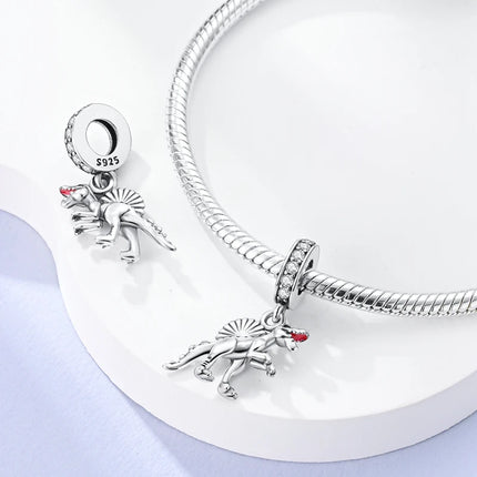 Animal Series 925 Sterling Silver Horse Squirrel Elephant Llama Snake Fox Charm fit Bangle Bracelet Original Silver Jewelry