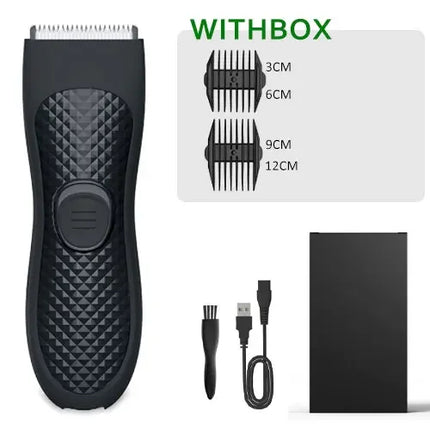 Body Hair Trimmer for Men Electric Groin Hair Trimmer Rechargeable Ball Shaver Groomer Replaceable Ceramic Blade Head Waterproof
