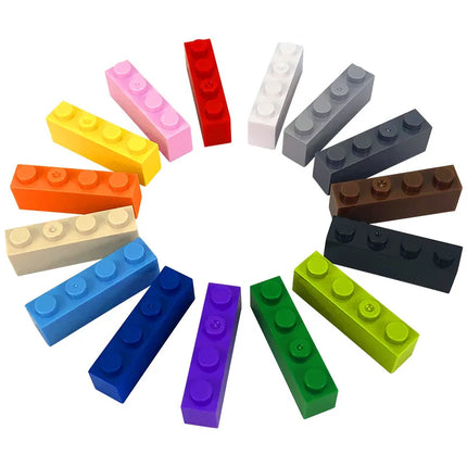 60PCS Bulk Building Blocks Thick Figures Bricks 1x4 Dots Educational Creative Size Compatible With Brand Toys for Children 3010