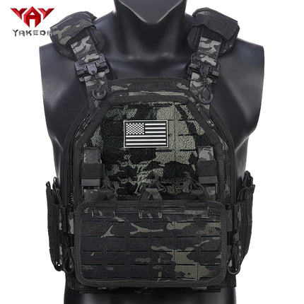 YAKEDA MOLLE Tactical Vest - 1000D Waterproof Training Vest with American Flag / YAKEDA MOLLE Tactical Vest - Waterproof Training Vest
