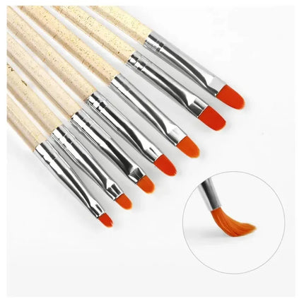 7Pcs/Set Nylon Hair UV Gel Acrylic Nail Art Builder Brush Pen Drawing Pens For Nail Design Nail Supplies For Professionals