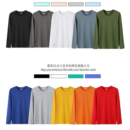 Long Sleeves T-Shirts Men Tee Tops Male Cotton Plain Tshirts Pullovers Plus Size 4XL 5XL Undershirts Man Clothing Autumn Spring