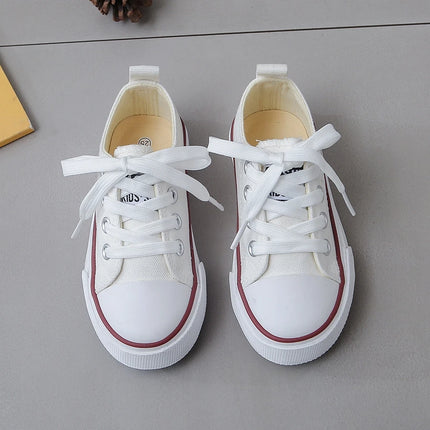 Children's Fashionable Spring and Autumn Breathable Canvas Shoes with Soft Soles for Boys and Girls, Versatile