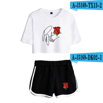 Youthful Payton Moormeier T-shirts shorts Pants Dew navel Sport Girls Short Sleeve Suits Sexy Girls Summer Two Pieces sets