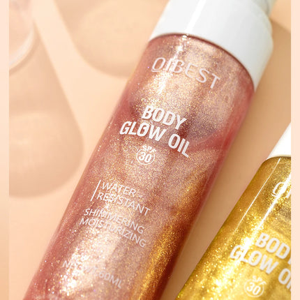 Body Shimmer Oil Liquid Highlighter Long Lasting Sequin Illuminating Moisturizing Highlight Facial Contour Brightening Makeup