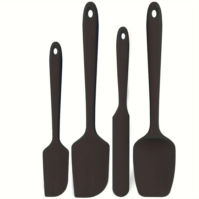 4-Piece Heat-Resistant Silicone Spatula Set - Kitchen Baking Utensils with Cream Scraper for Cooking Mixing  Safe Tools