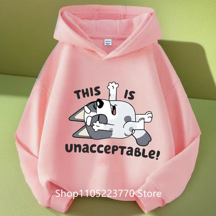 2025 Toddler Bluey Hoodie Rib Cuffs Winter Cartoon Anime Print Cozy Sweatshirt Boys Girls