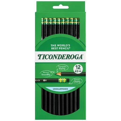 12ct Pencil Black Exclusive No.2 graphite formula brings exceptionally smooth performance
