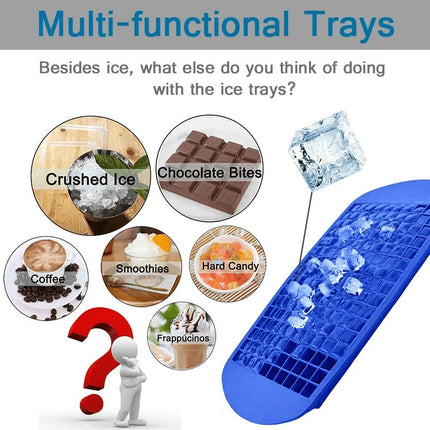 Silicone Ice Cream Tools 160 Grid Mini Foldable Space Saving Silicone Ice Tray Ice Mold For Whiskey Cocktail Ice Making