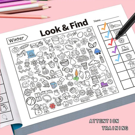 Drawing Book Coloring Book Interactive Activity for Look and Find Games 1000+ Patterns Searching for Hidden Items Game Toy Book