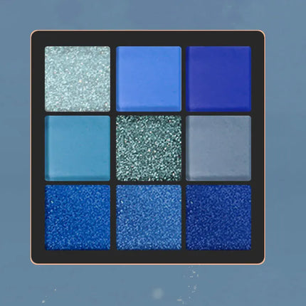 9-color Dolphin Blue Sweat-proof Natural Matte Pearlescent Glitter Eyeshadow Palette Eye Makeup for Music Festival Cosmetics