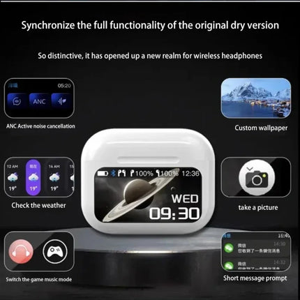 New A9Pro Wireless Earbuds Touch Screen Control Noise Cancelling Super Bass Premium Sound Headphones In-ear Bluetooth Earphone