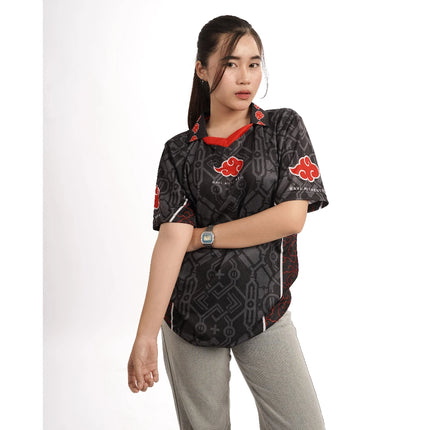 NEW Naruto AKATSUKI Anime Polo T-Shirt Vintage Baseball Jersey Style Men Women 3D Full Print Y2k Streetwear Harajuku Graphic Tee