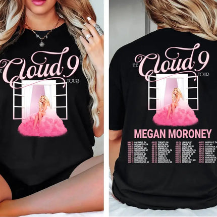 Vintage Megan Moroney Cloud 9 Tour Shirt, Pink Dress Graphic, Cloud 9 Tour Shirt, Pink Megan Moroney Music Album TShirt