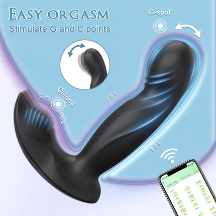 Male Wiggle Prostate Massager Sex Toy for Men APP Control Swing Vibrating Anal Vibrator Butt Plug Perineum Stimulator Buttplug