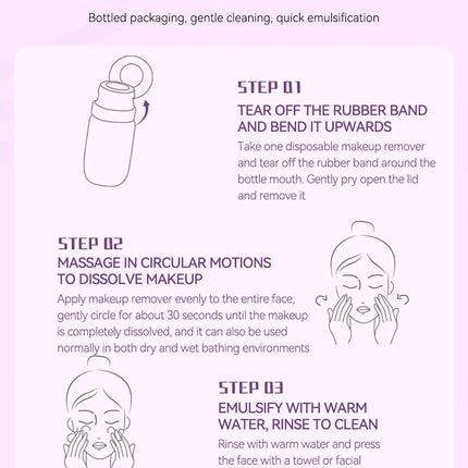 Mingxizhi Cleansing Oil - Gentle Deep Cleansing for Eyes, Lips, and Face, Single-Use Portable,A must-have makeup remover for tra