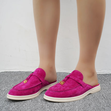 2024New women's anti slip casual loafers, fashionable cashmere flat shoes, spring and autumn men's sports driving casual shoes