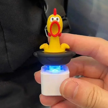 2PCS Funny Screaming Chicken Keychain Sound Light Press Button Stress Relief Fidget Toy Cute Bag Pendant Novelty Gift