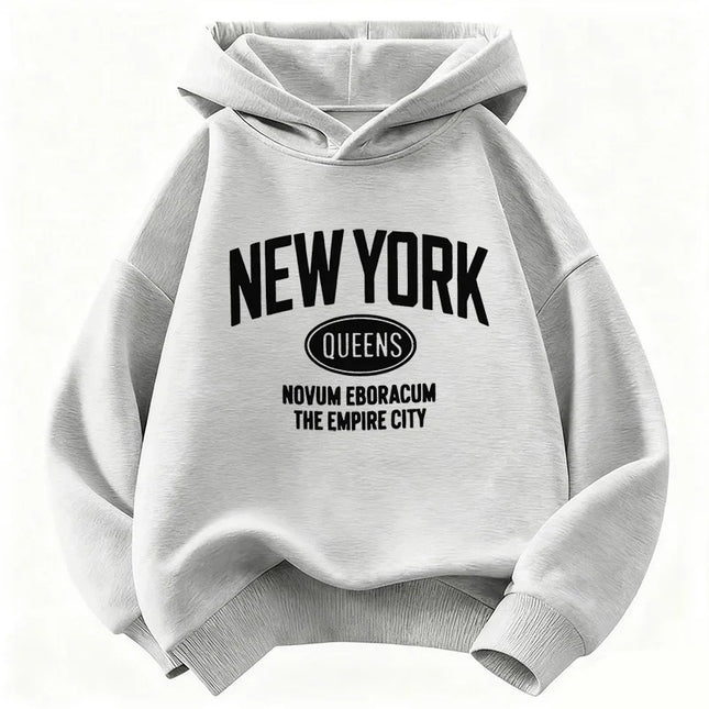 New York Fashion Letter Design Hoodie Kids Children's Sweatshirt Hoody for Boys Girls Autumn Winter Casual Hoodies