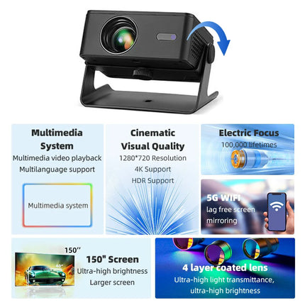 AUN A32 Pro Android 13 Projector Portable Cinema Home Theater MINI Kids Game LED Projectors 3D WIFI for Phone 4K Video 1080P