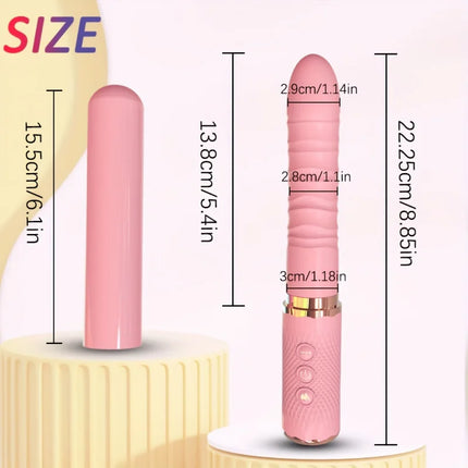 1Pink dual-motor realistic push-pull vibrating egg with heating function，Sex Toy Vibrator Clitoral Stimulator