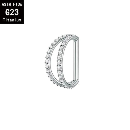 G23 Titanium ASTM F136 Nose Rings Piercing Hoop Earrings For Women Septum Nose Ring Clicker piercing Set  Body Jewelry