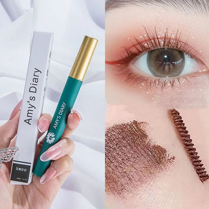 Eyelash Mascara Waterproof Non-smudge Brown Natural Curling Fine Brush Mascara Ultra-fine Mascara Curl Thick Lengthening
