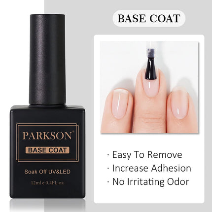 Parkson 12ml Nail Gel Polish TPO HEMA Free Glitter Semi Permanent Soak Off UV LED Long Wear Ultra Diamond Top Coat Varnish