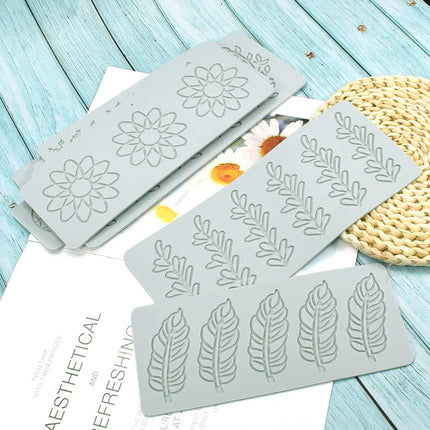 New Various Leaves Geometric flower Silicone Cake Lace Mold Cake Decorating Tool Border Decoration Lace Mold kitchen Baking Tool