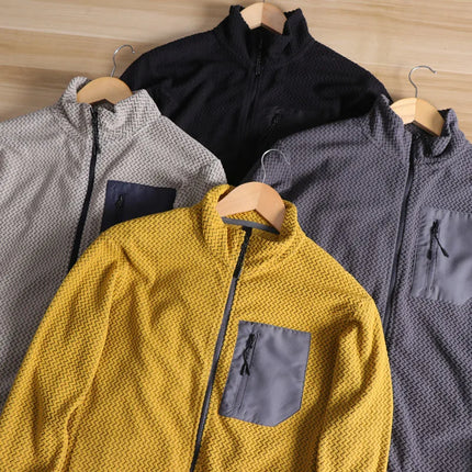 Lightweight Breathable Quick-Dry Fleece Fabric Jacket Stand Collar Outdoor Sports Men's Spring 2025 Versatile Modern Sleek