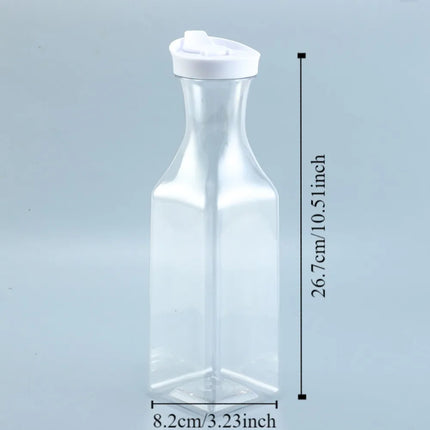 New 32OZ 1000ML Juice Carafe Square Plastic Fridge Beverage Containers Clear Large Cool Water Bottle Pantry Storage