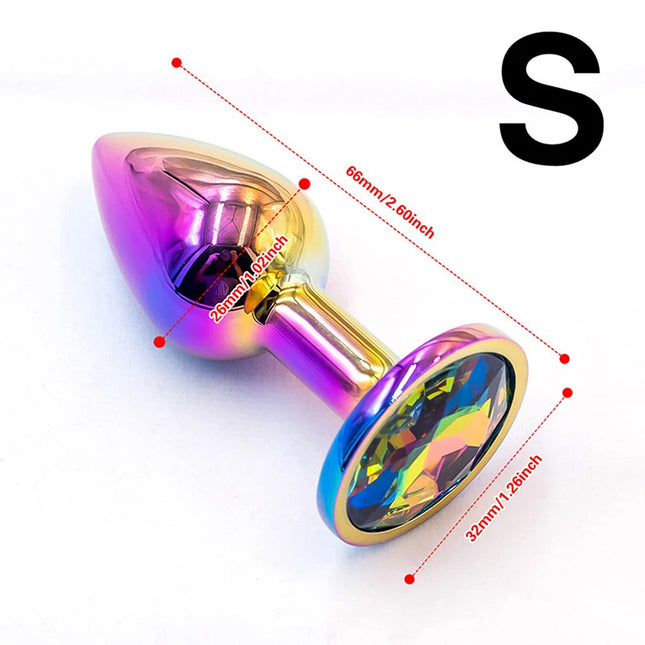 Aluminum Alloy Anal Plug Gem Base Butt Plug Anal Massage Dilatancy Toys Adult Masturbation Sexual Wellness G-Point Massage
