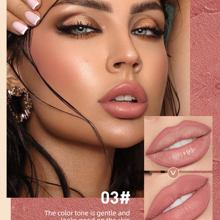 QIBEST 12 Colors Lip Makeup Nude Lipstick Pencil Waterproof Long Lasting Sexy Red Lip Stick Matte Lip Liner Pen Lipstick