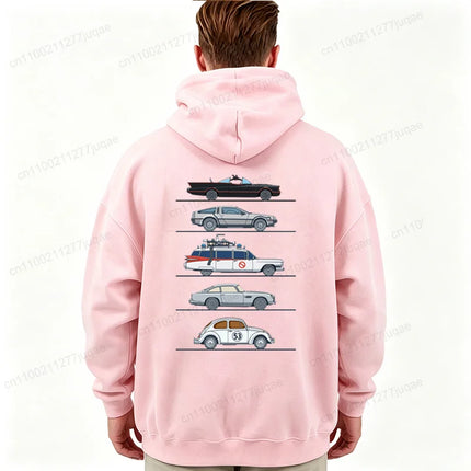 Retro Movie Car Graphic Men's Hooded Hoodies Fleece Hoody Automotive Enthusiast Gift Casual Tracksuits Tops Men Streetwear