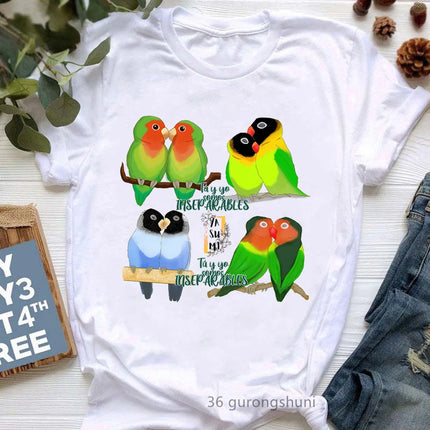 I Just Really Like Cockatiels Ok Graphic Print Tshirt Women Lovely Parrot T Shirt Femme White Short Sleeve Female T-Shirt Tops