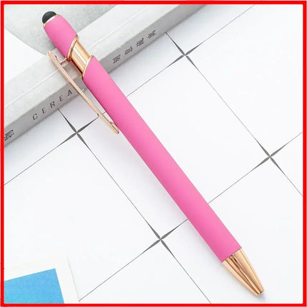 200 Pcs Light - Metal Capacitive Universal Touch Screen Stylus Ballpoint Pen Writing Stationery Office Gifts Free custom Logo