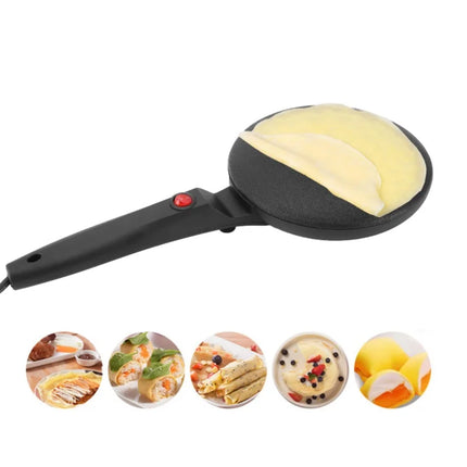 Electric Crepe Maker Stick Proof Round Home Pancake Machine With Long Handle For Egg Roll Tortilla Black